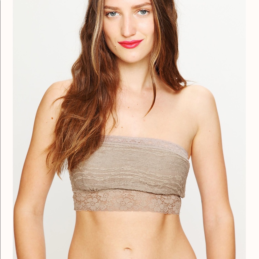 Intimately FP Lace Trim Bandeau taupe